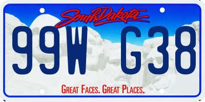 SD license plate 99WG38