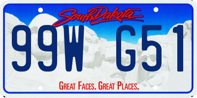 SD license plate 99WG51
