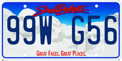 SD license plate 99WG56