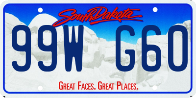 SD license plate 99WG60