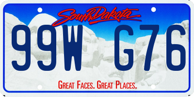 SD license plate 99WG76