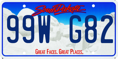 SD license plate 99WG82
