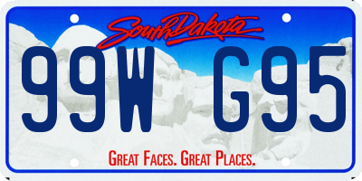 SD license plate 99WG95
