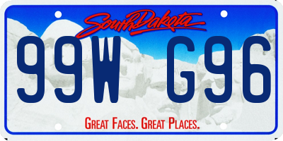SD license plate 99WG96