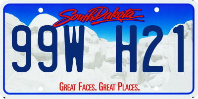 SD license plate 99WH21
