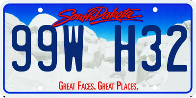 SD license plate 99WH32