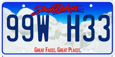 SD license plate 99WH33