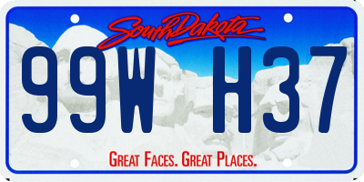 SD license plate 99WH37