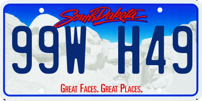 SD license plate 99WH49