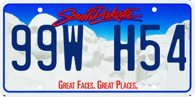 SD license plate 99WH54