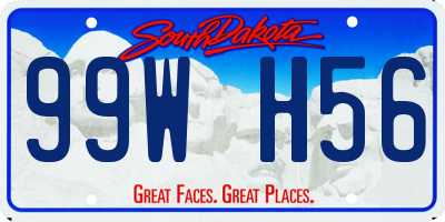 SD license plate 99WH56