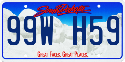 SD license plate 99WH59