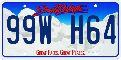 SD license plate 99WH64