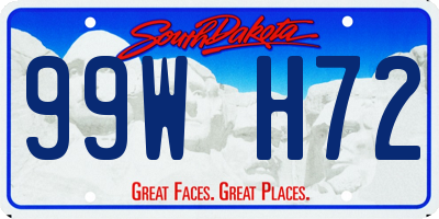 SD license plate 99WH72