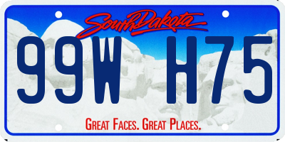 SD license plate 99WH75