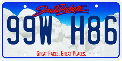 SD license plate 99WH86