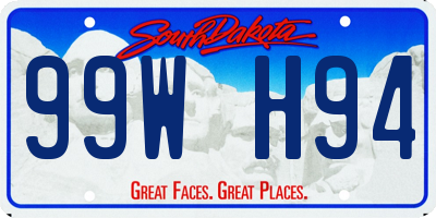 SD license plate 99WH94