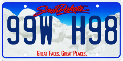 SD license plate 99WH98