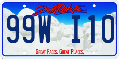 SD license plate 99WI10