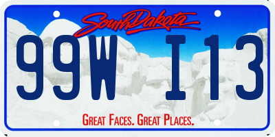 SD license plate 99WI13