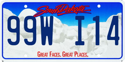 SD license plate 99WI14