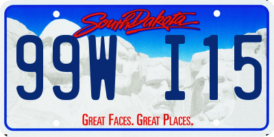 SD license plate 99WI15