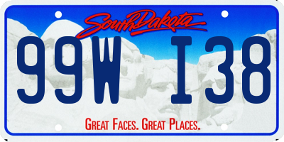 SD license plate 99WI38
