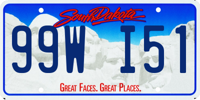 SD license plate 99WI51