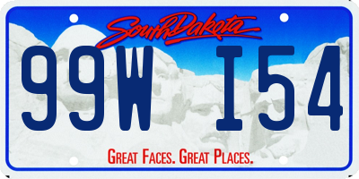 SD license plate 99WI54