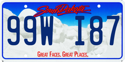SD license plate 99WI87