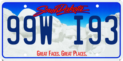 SD license plate 99WI93