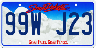 SD license plate 99WJ23