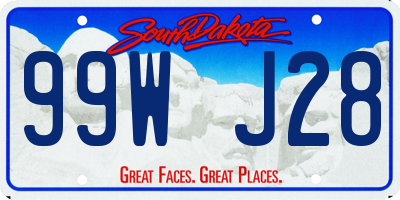 SD license plate 99WJ28