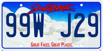 SD license plate 99WJ29