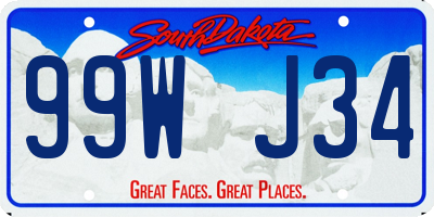 SD license plate 99WJ34