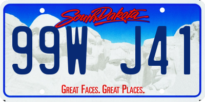 SD license plate 99WJ41