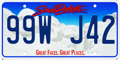 SD license plate 99WJ42