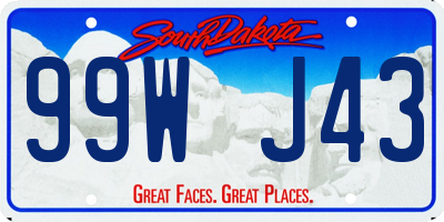 SD license plate 99WJ43