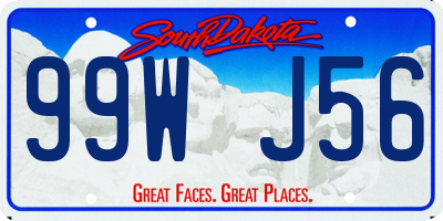 SD license plate 99WJ56