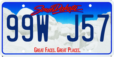 SD license plate 99WJ57