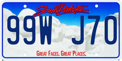 SD license plate 99WJ70