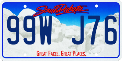 SD license plate 99WJ76