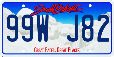 SD license plate 99WJ82