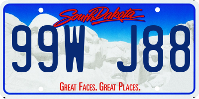 SD license plate 99WJ88