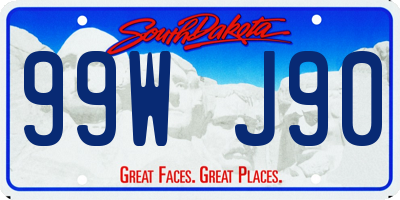 SD license plate 99WJ90