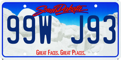 SD license plate 99WJ93