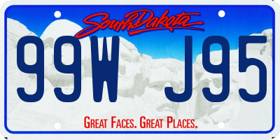SD license plate 99WJ95