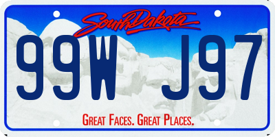 SD license plate 99WJ97