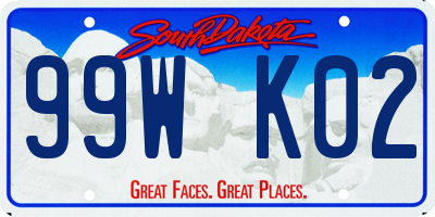 SD license plate 99WK02