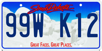 SD license plate 99WK12